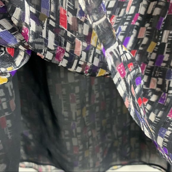 Catherine Malandrino stylish printed blouse 100% Silk Size 8 - Picture 5 of 7